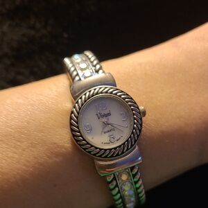 Vivint Silver Tone Women's Watch with Rhinestone Accent